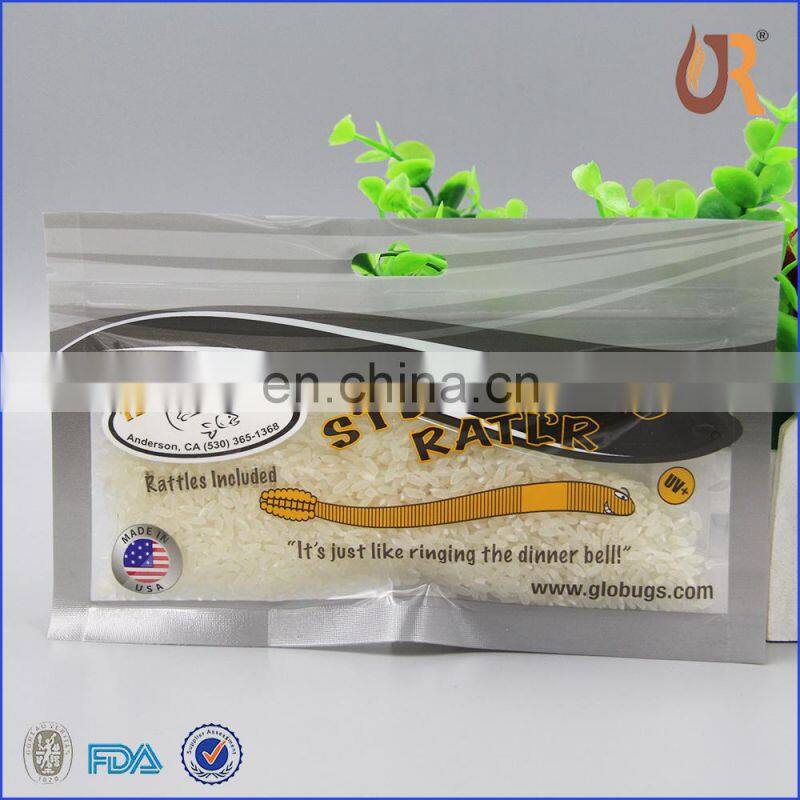 zip lock plastic fishing worm bags with vivid printed