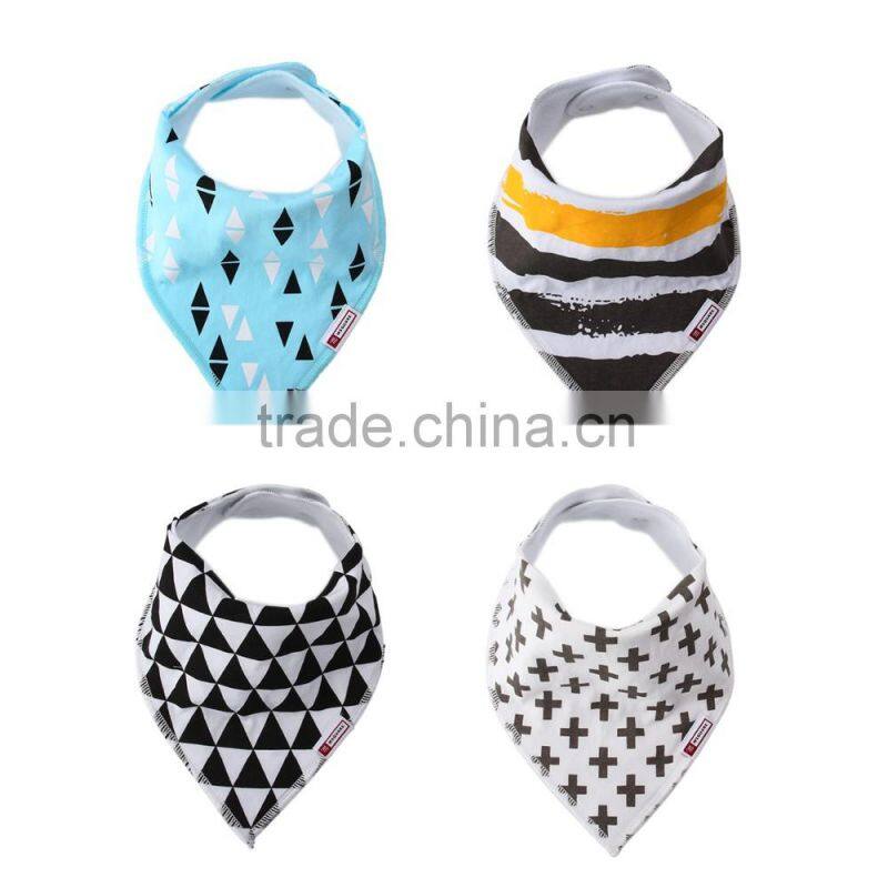 Top Baby Bandana Drool Bibs, Unisex 4-Pack Absorbent Cotton With 2 Snaps, Included Free Pacifier Clip As Baby Gift Set