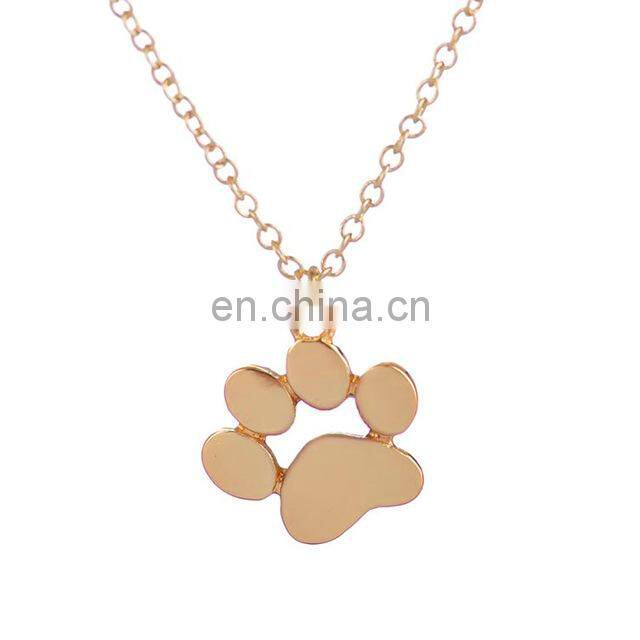 Hollow Pet Paw Footprint Necklaces Cute Animal Dog Cat Pendant Necklace