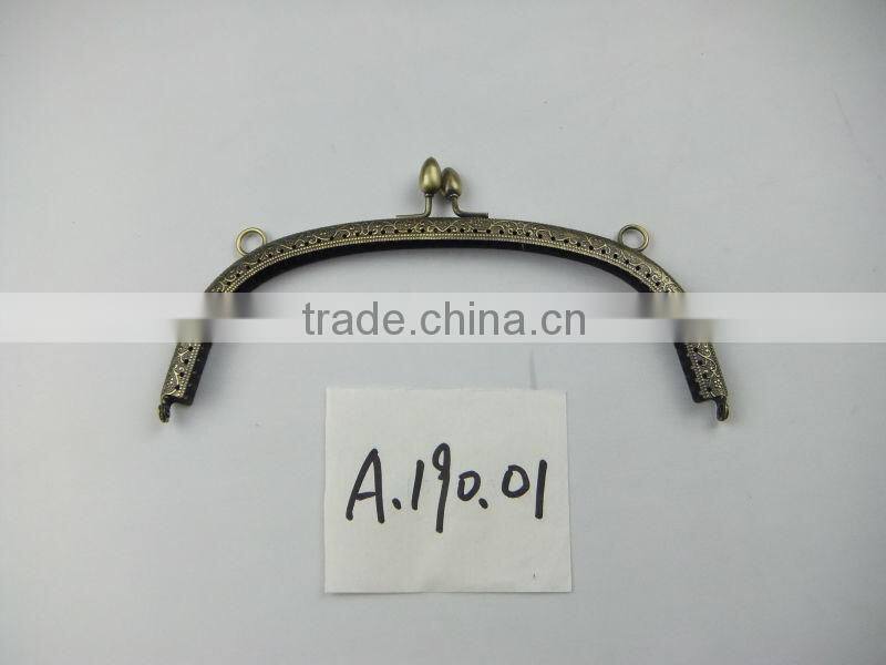 2014 NEW!Antique Brass DIY Metal Sewing Purse Frame DIY Purse Frame With Kiss Lock