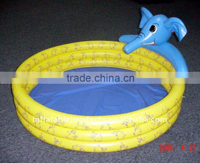 pvc inflatable swimming pools with slide and basket