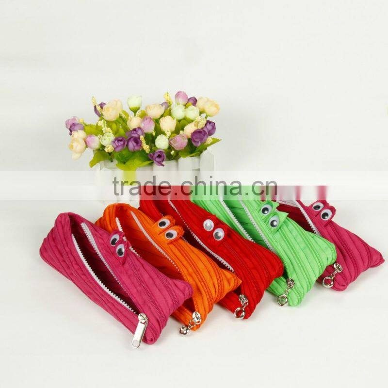 Animal eyes monster zip zipper bag zippers wallet eco bags purse mini money wallet