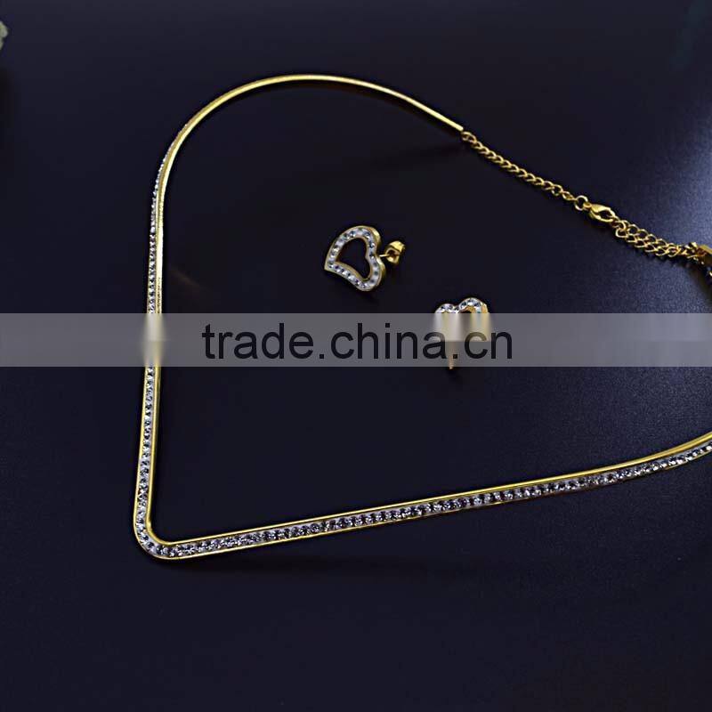 fashion jewelry diamond heart shape african beads jewelry set