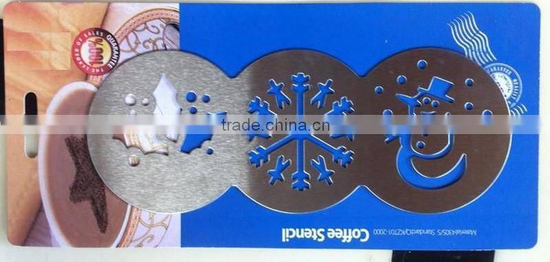 2015 Best selling wholesale custom high quatity stainless steel Coffee Stencil