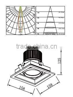 9w 12w 18w 24w LED COB square downlight