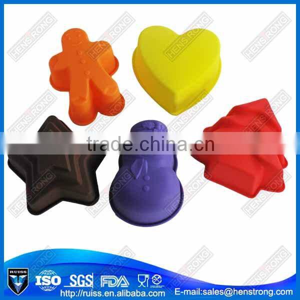 Various styles theme small silicone christmas tree cake mould
