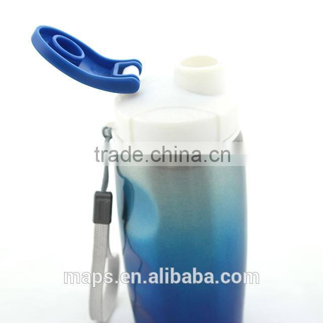 stainless steel single wall bottle with removable hand-straps