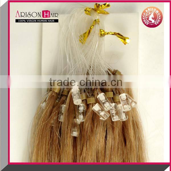 cheap human hair extension ombre micro ring brazilian remy hair extension keratin