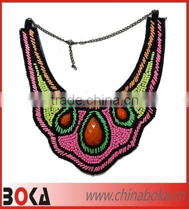 Fashion beaded rhinestones collar neck design