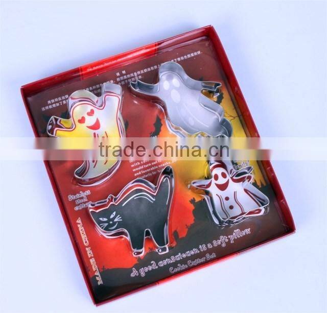 OEM customized stainless steel hallowmas ghost shape cake cutting mold