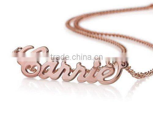 2016 Newest Fashionable 925 Sterling Silver Monogram Necklace 18k Rose Gold Plated Any Name Necklaces