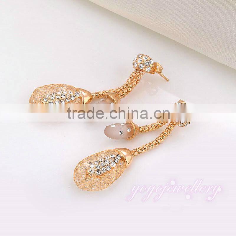 Wholesale saudi gold jewelry dangle gold earring designs