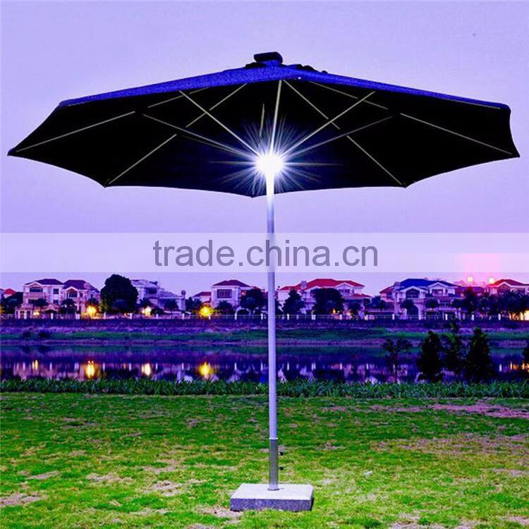 Automatic Remote Control Solar Light Outdoor Solar Beach Umbrella Aluminum Solar Cheap Umbrella