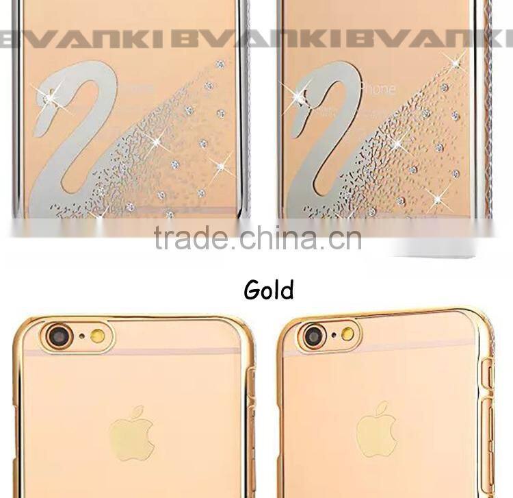 Novelties 2016 Mobiles Accessories Transparent Plastic Case Diamond Cases For iPhone 6 Phone Unlocked Original G4 Mobile Case