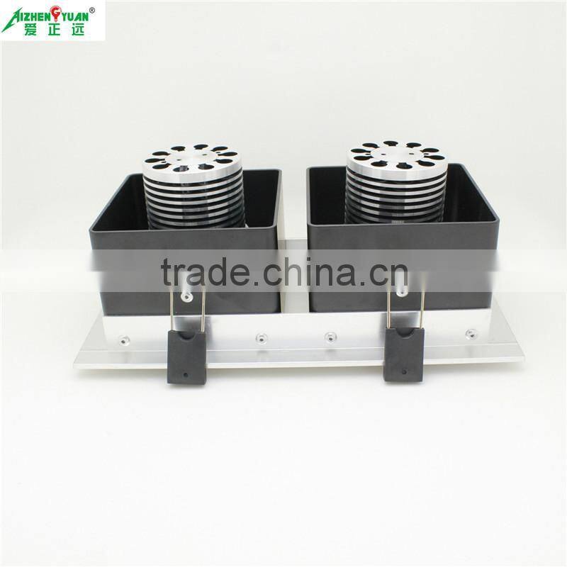 20w adjustable recessed cob led grille light downlight square 2*10w two heads grille downlight
