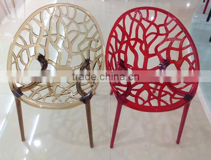 Unique design outdoor furniture leisure style Polycarbonate PLASTIC GARDEN CHAIR
