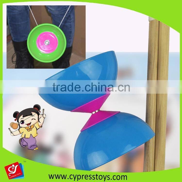 Kids educational play game wooden handle diabolo