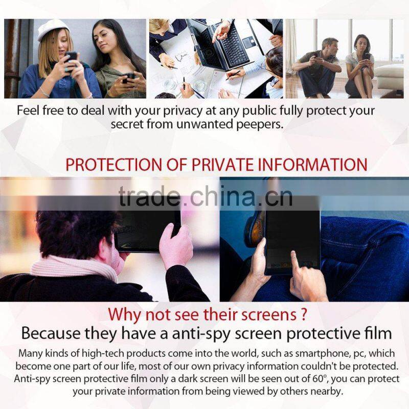Factory directly mobile screen protector film roll 2016 trending wholesale privacy filter glass screen protector for Ipad pro