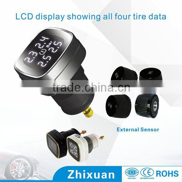 High sensitive factory sale tyre pressure monitor cigarette plug display tpms