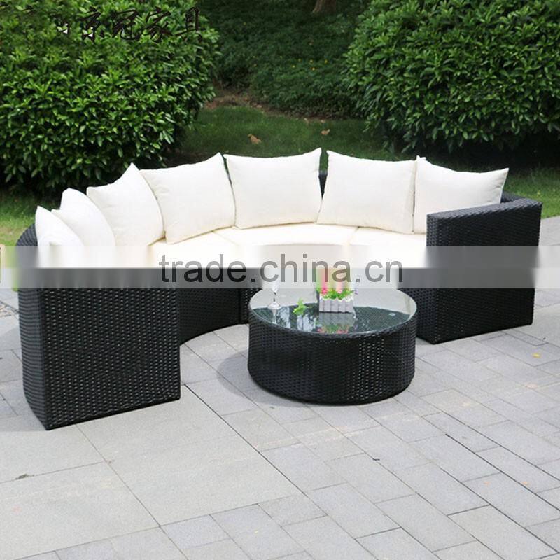 Patio Round Semic Circle Garden Wicker Sofa