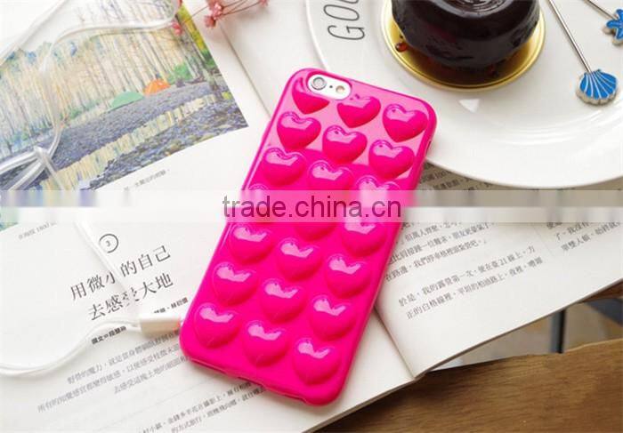 hand strap cute fashion soft tpu cover heart case for iphone 6 6s plus