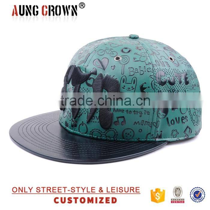 wholesale leather brim custom flat bill hats caps