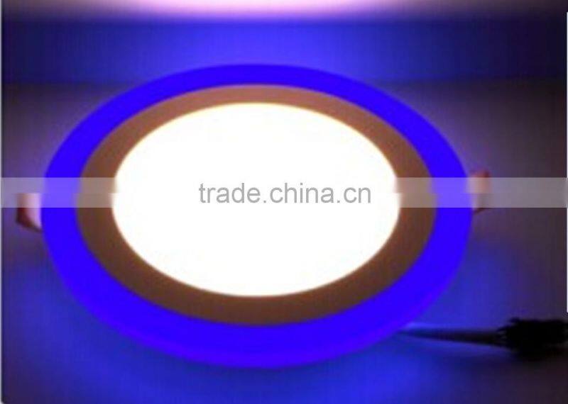 2016 hotsale 6w/9w/16w double color step led panel light surface smd recessed round slim led panel ligh