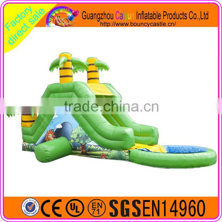 Green water slide with pool for kids hot sales high quality