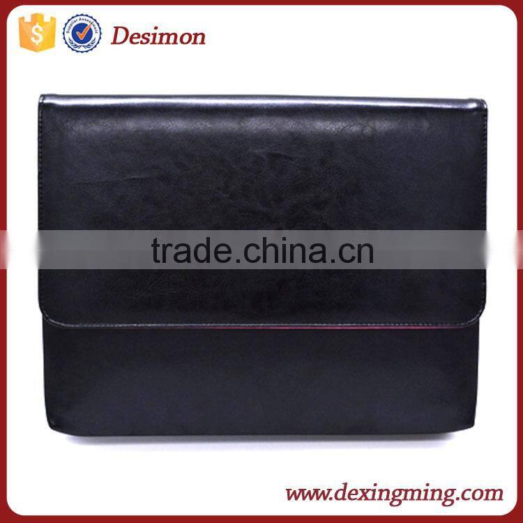 Custom design pu Leather Laptop Sleeve /holster Magnetic Button shenzhen Leather Laptop Sleeve