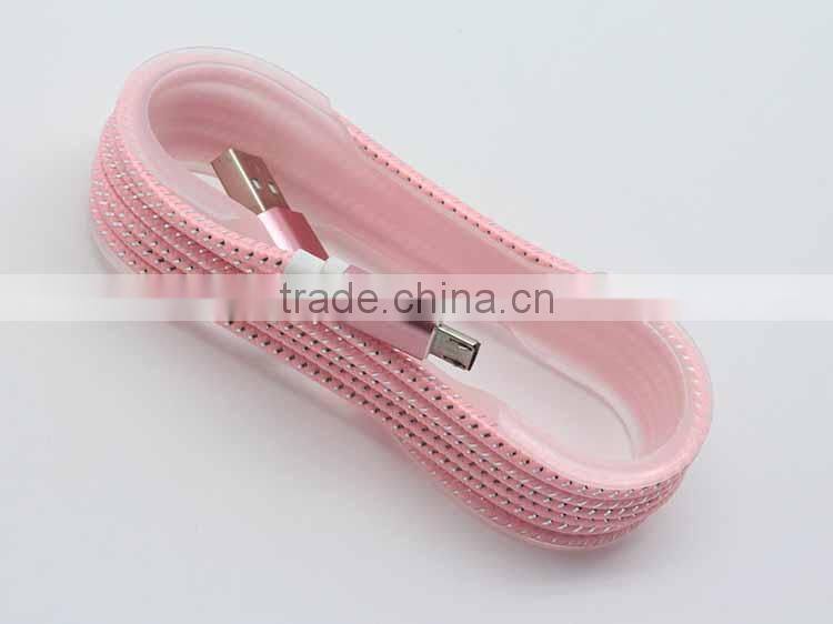 New Arrival !. led light cable micro usb. Double color luminous data cable