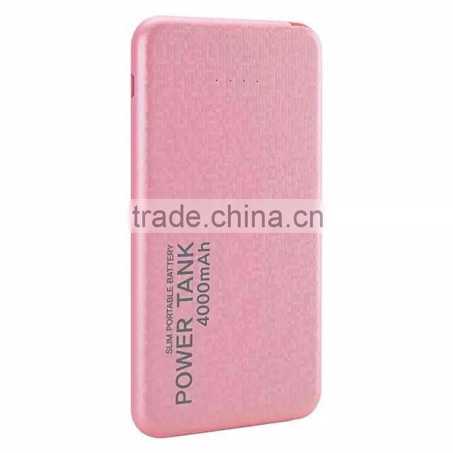 Factory price universal 4000mah portable charger power bank manufacturer flat power bank