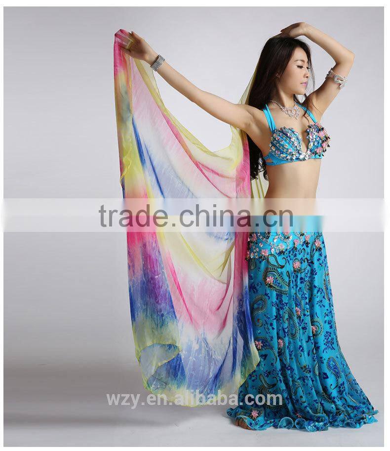Gradient Belly Dancing Veils silk fabric dance veil