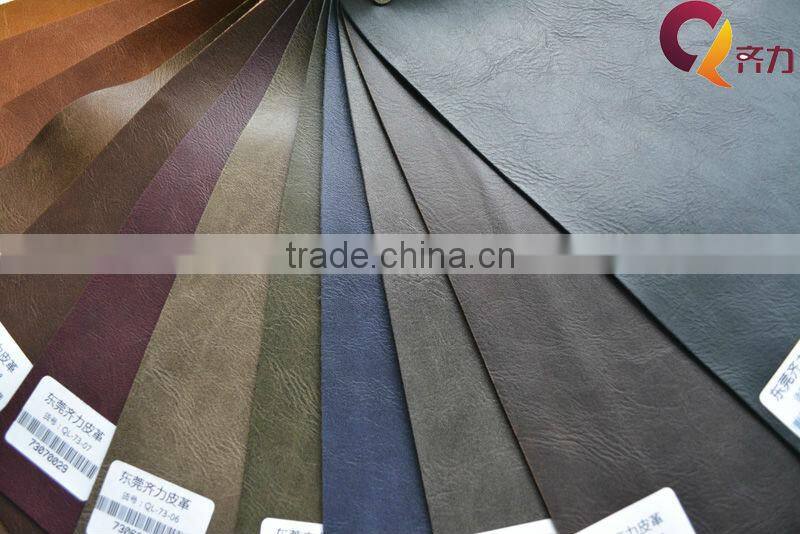 Pull-up crazy horse PU leather for shoes