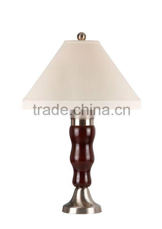 Modern dark wood 32.5"H table lamp with bell shade