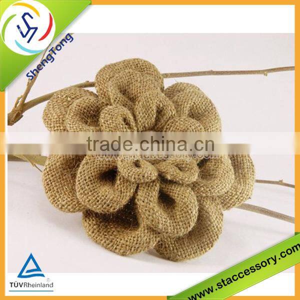 Fashion burlap flower,burlap bow and high quality ,handmade burlap