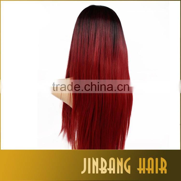 Black Burgundy Ombre Long Straight Lolita Cosplay Wig For Fashion