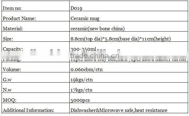 High quality ceramic mug cup with flower designs