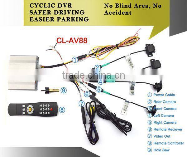 Chelong Original Manufacturer 2015 new 360 degree around view car cctv camera recorder