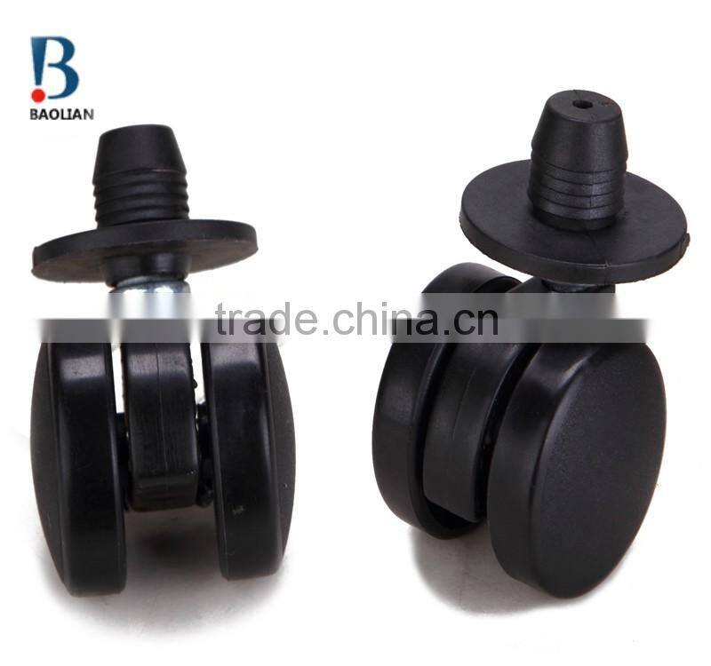 2016 novelty sales 30mm black nylon swivel furniture twin plastic caster wheels