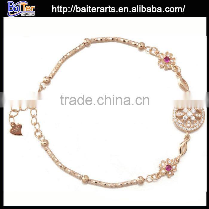 Hot 18K Gold Plated Copper Womens Multi Colored Stone Bracelet With Multi Colors