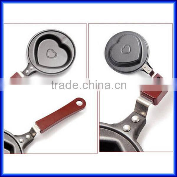 Cheap omelette frying pan heart shaped mini non-stick egg frying pan