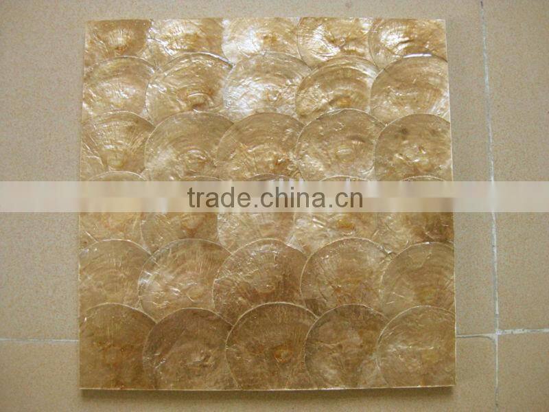Gold capiz sea shell mosaic tile capiz mother of pearl shell paper