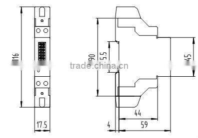 127V 230V 5(32)A Single Phase Two Wire Din Rail Active Energy Meter with LCD Display