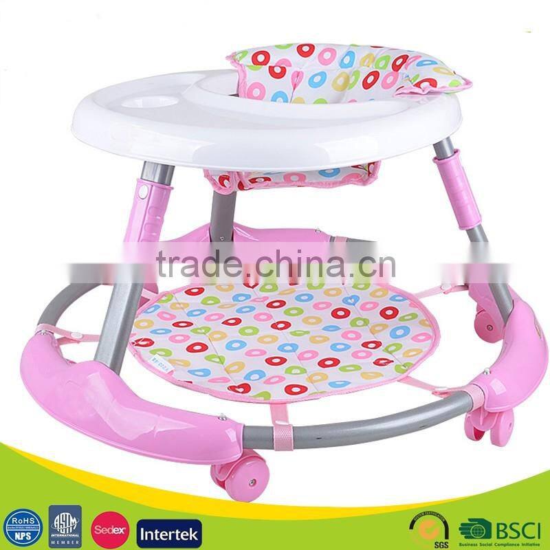 BW-53 360 degree rotating training round baby walker caster wheels