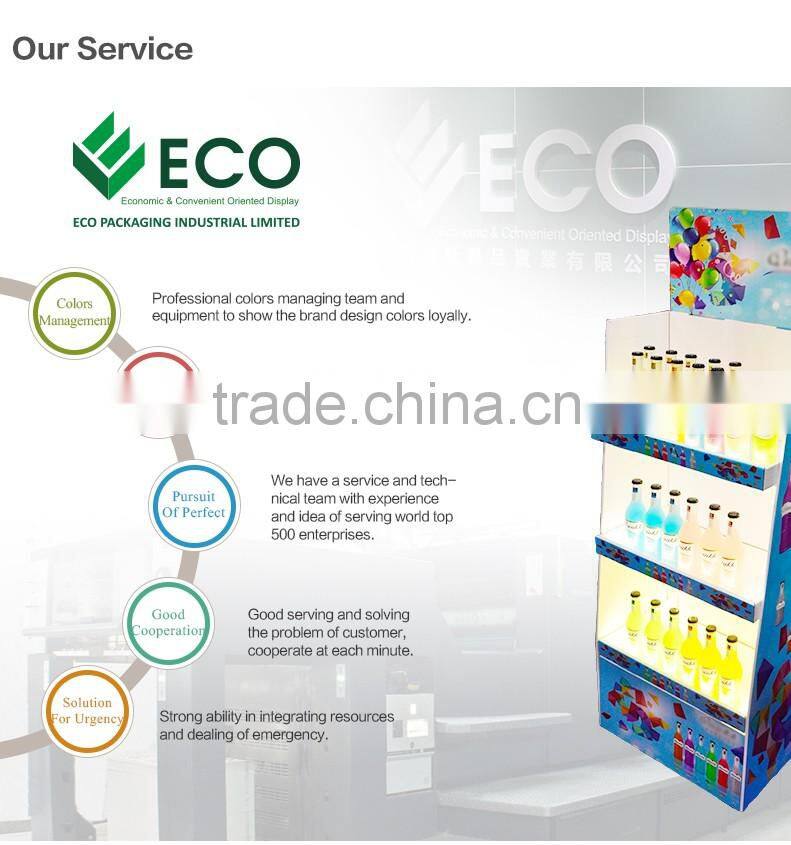 Customized Lovely Advertising Kids Snack Corrugated Display Stand For Promotion