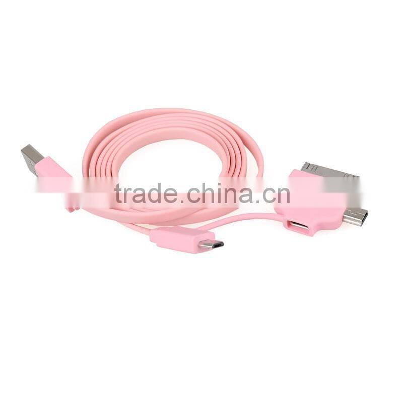 Manufacturer 3 in 1 USB charger cable data USB cable For Android/ Iphone/ Mirco