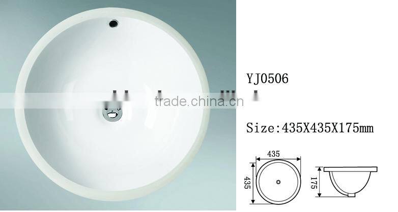 YJ0506 Ceramic Round Under Counter basin Bathroom Hand Wash basin