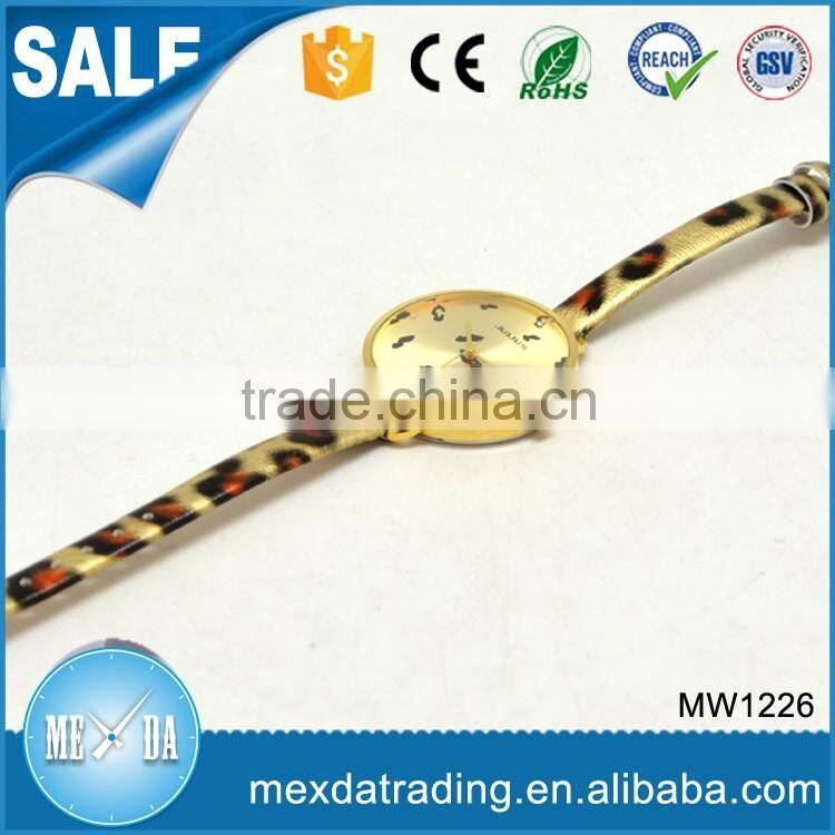 Simple design high quality casual genuine leather watch for women