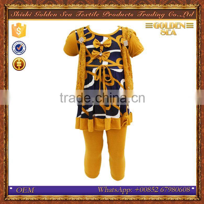 Different Pattern Printed Middle East girls cotton teen clothes set