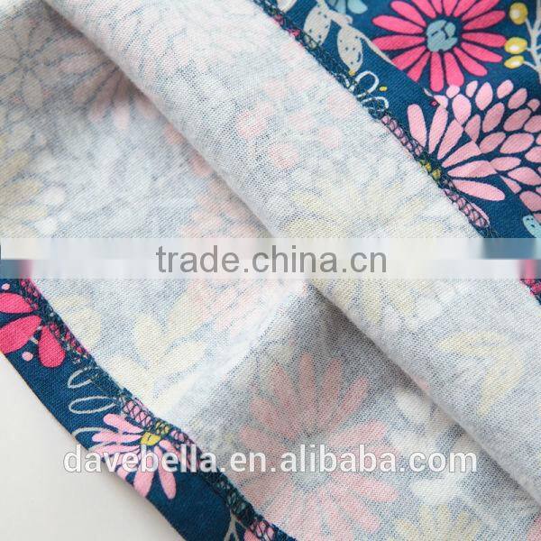 DB799 dave bella 2014 fall/winter printed long sleeve baby clothing sets for girl wholesale printed sets baby clothing sets